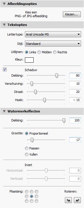 Adobe Lightroom Watermark Editor - Copyright Opties