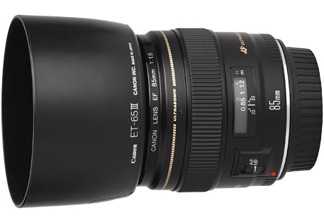 Canon EF 85mm f/1.8 USM Lens met Canon ET-65III