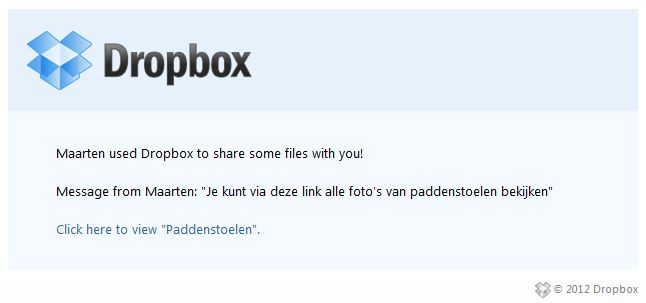 Dropbox - Share email