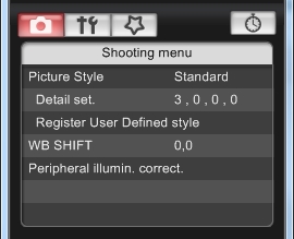 EOS Utility - Shooting Menu